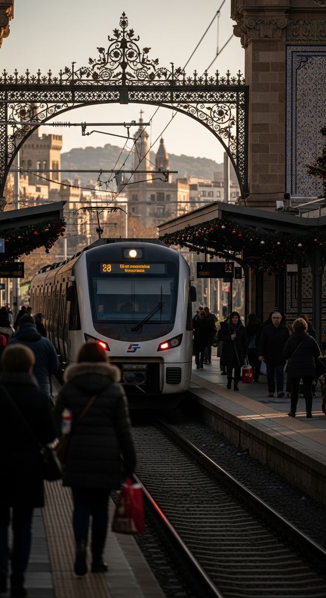 a photo illustrating do trains run on christmas day in barcelona? in Barcelona