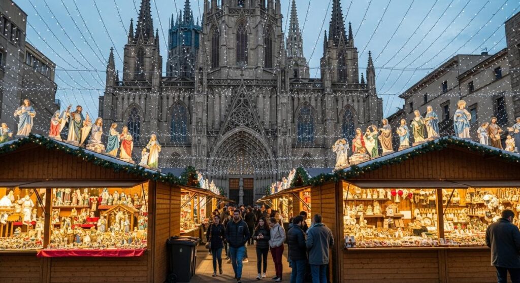 a travel photo from barcelona christmas markets