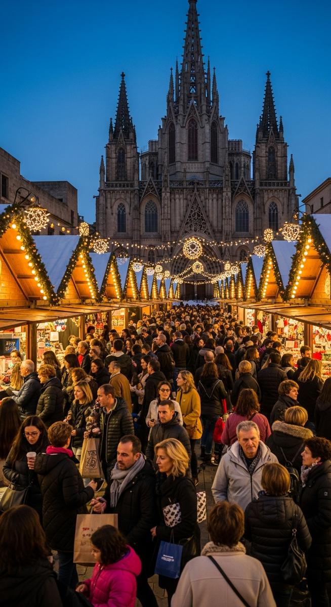a photo illustrating what is the biggest christmas market in barcelona? in Barcelona