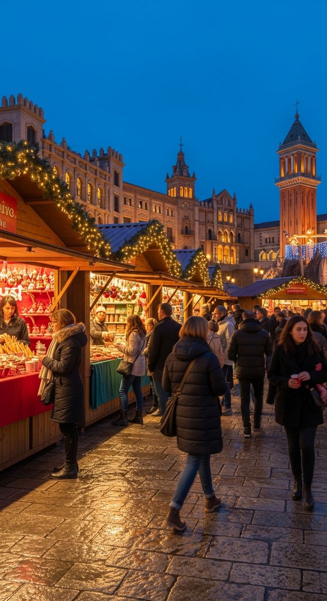 a photo illustrating 2. christmas fair poble espanyol in Barcelona