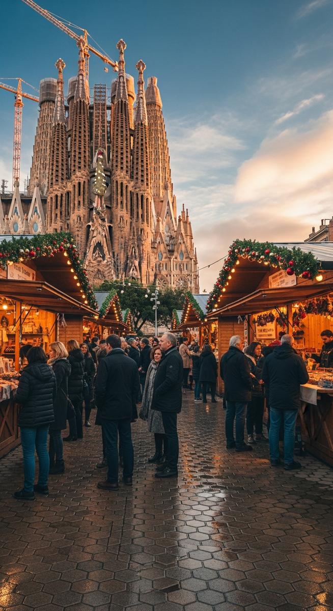 a photo illustrating 3. fira de nadal de la sagrada famรญlia in Barcelona at a Christmas market