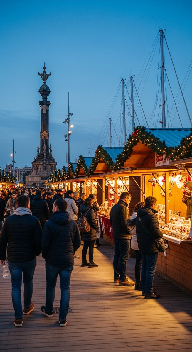 a photo illustrating 4. fira de nadal del port vell in Barcelona