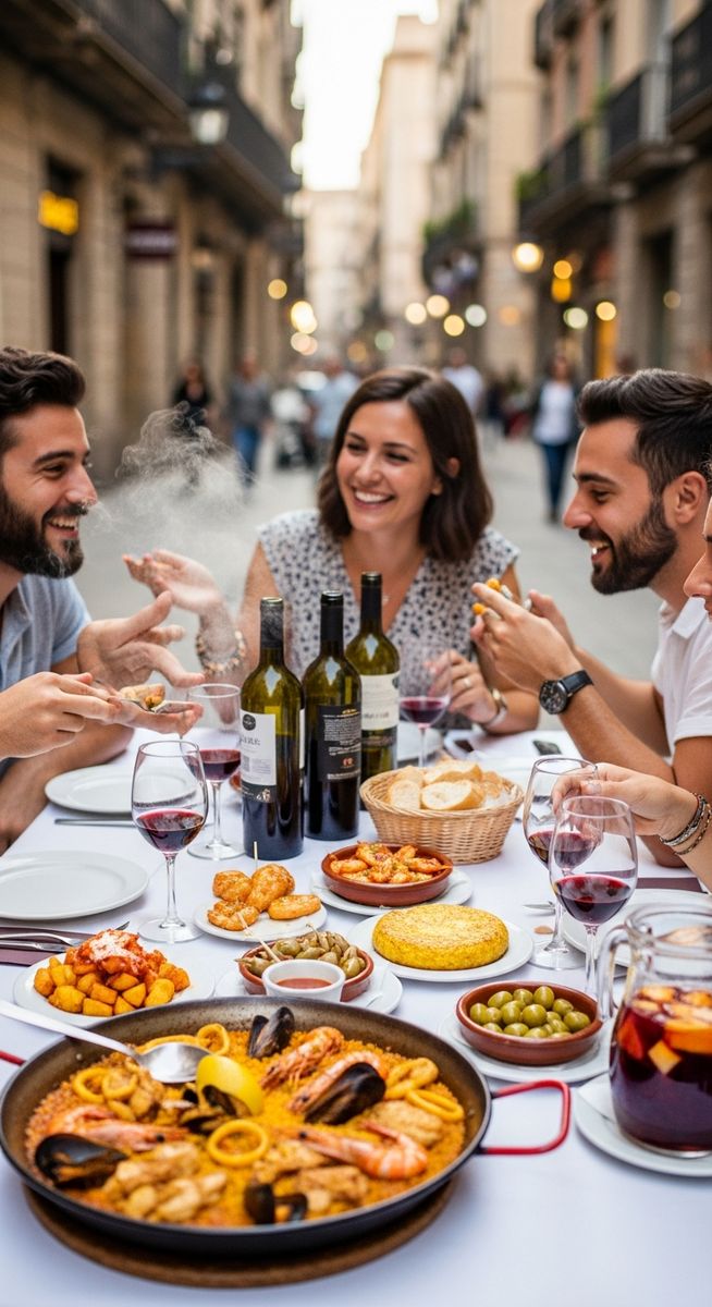 a traditional Spanish meal in Barcelona