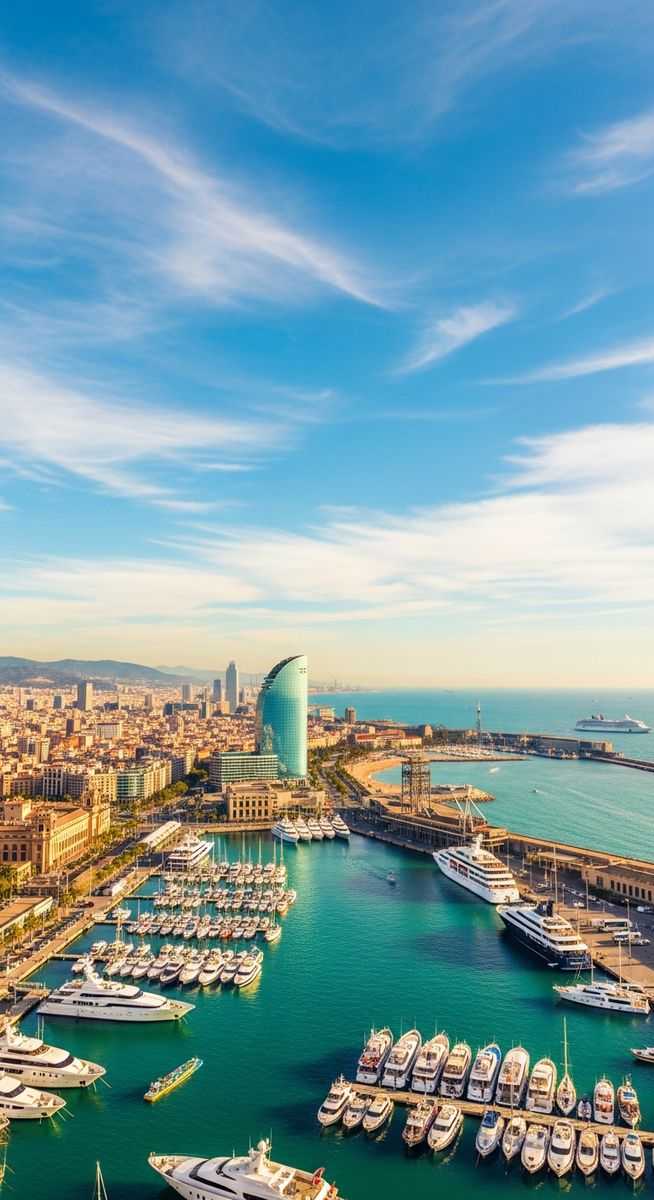 the Barcelona coastline or port