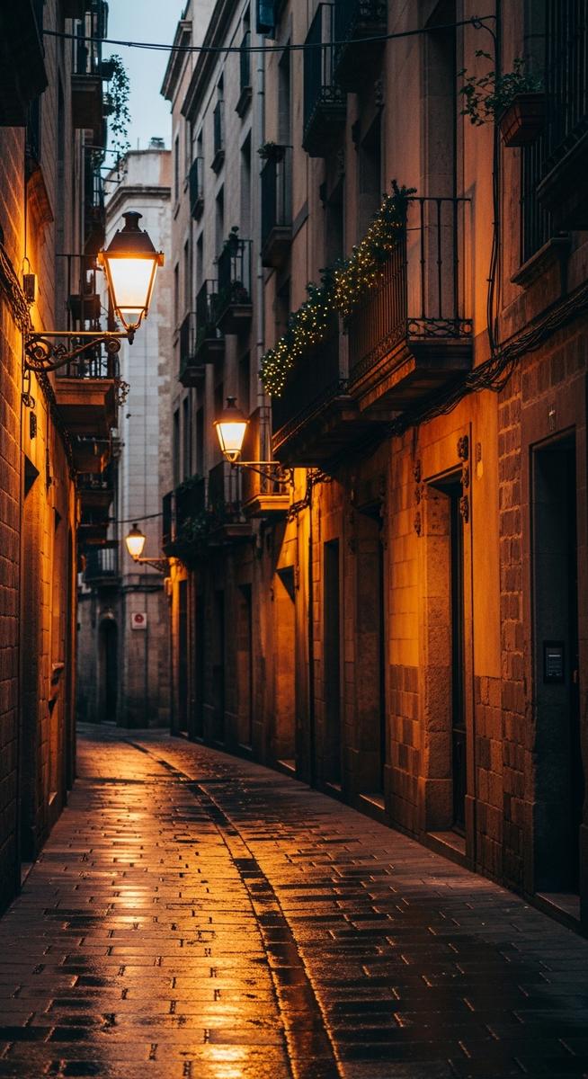 the Barcelona Gothic Quarter in December