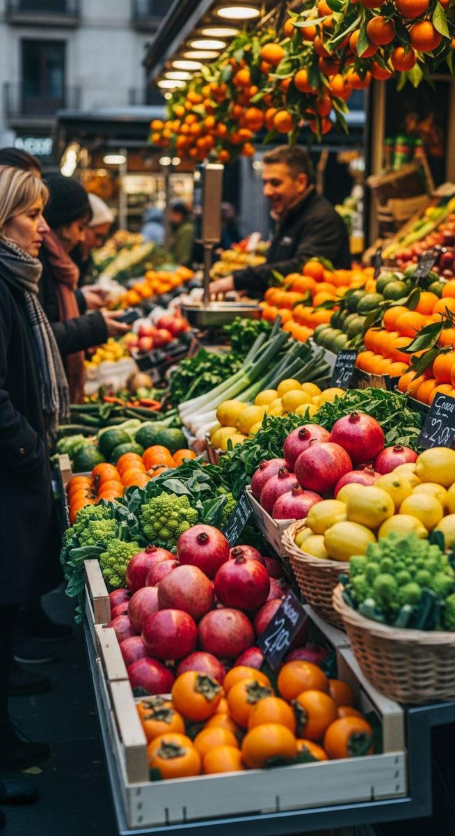 a Barcelona market in December