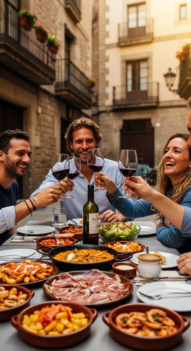 a traditional Spanish meal in Barcelona