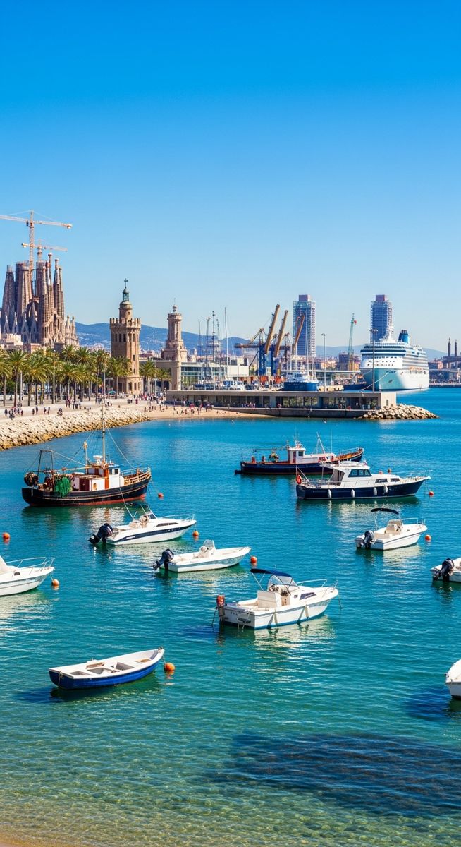 the Barcelona coastline or port