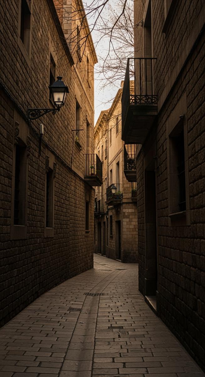 the Barcelona Gothic Quarter in February
