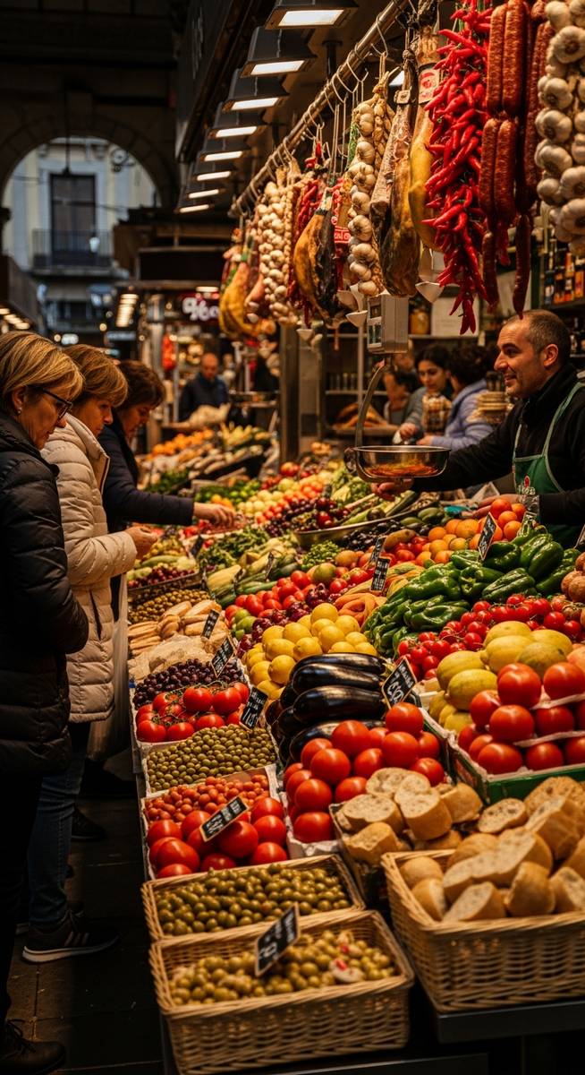 a Barcelona market in February