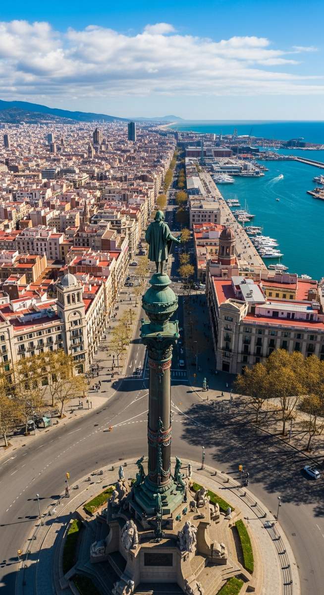 a photo illustrating 20. monument al colom (columbus column) in Barcelona