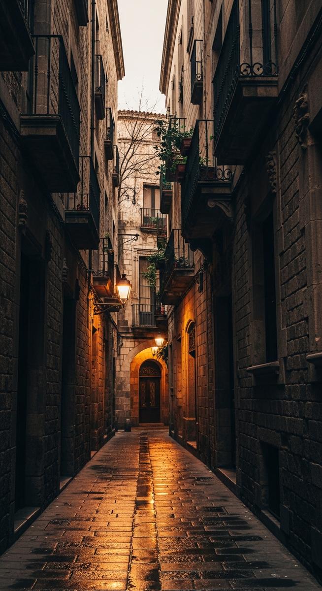 the Barcelona Gothic Quarter in January