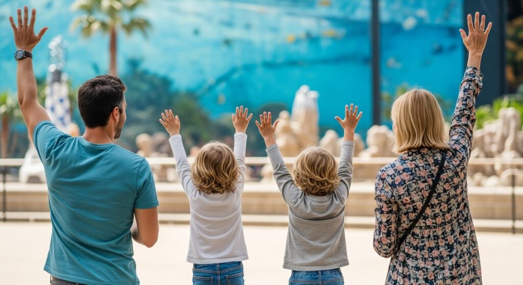 a travel photo from barcelona kids