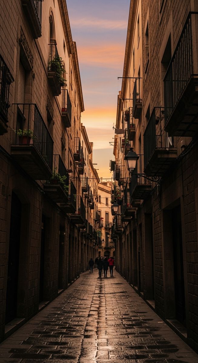 the Barcelona Gothic Quarter in March