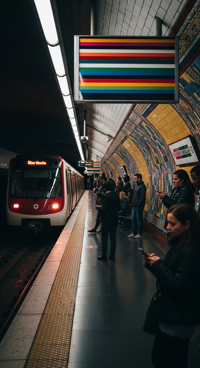 a travel photo from barcelona metro map using the metro