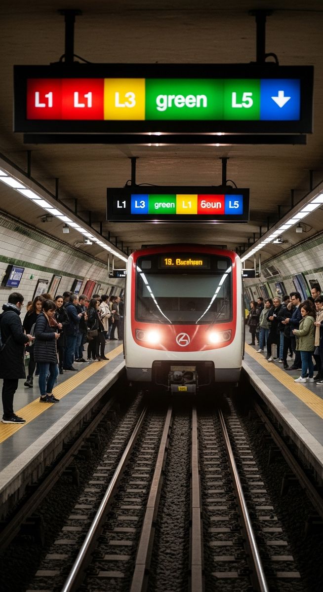 a travel photo from barcelona metro map using the metro
