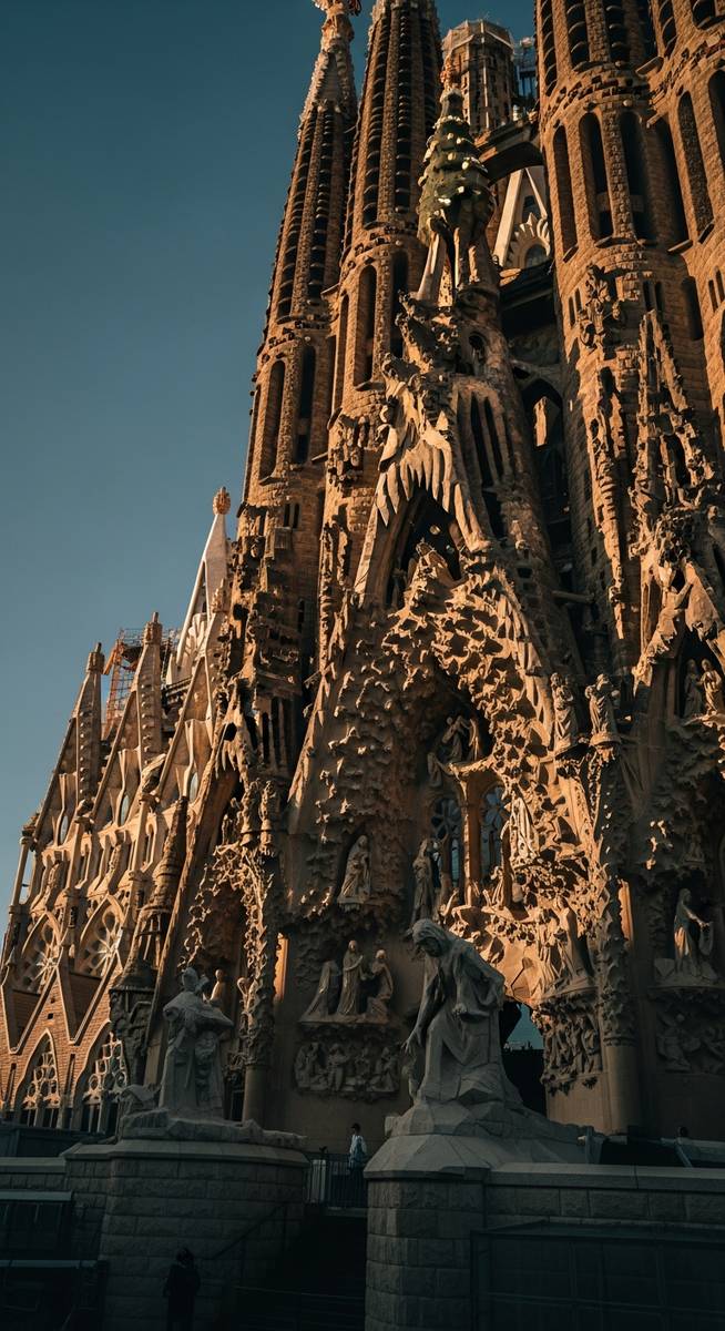 a famous Barcelona monument close up