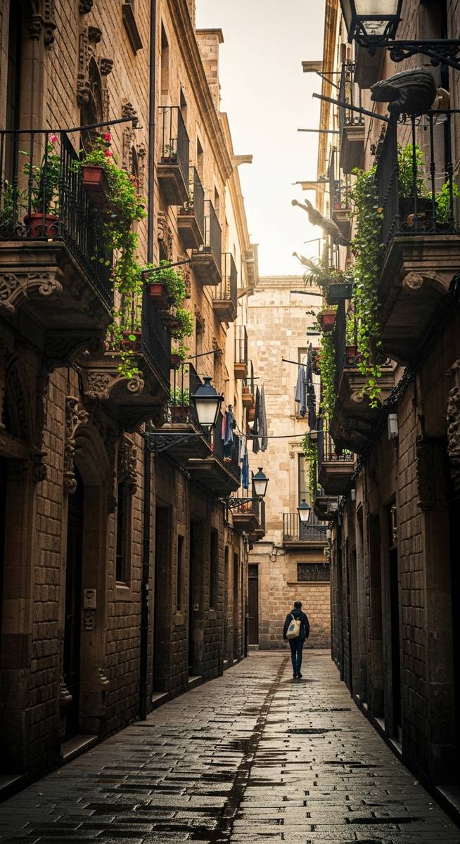 a photo illustrating 2. barri gòtic (gothic quarter) in Barcelona