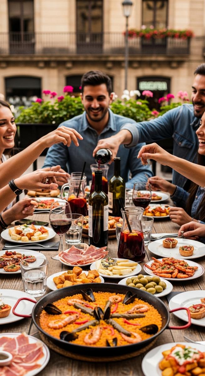 a traditional Spanish meal in Barcelona