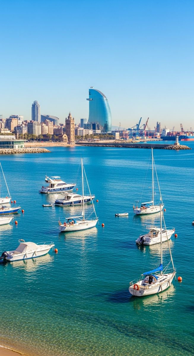 the Barcelona coastline or port