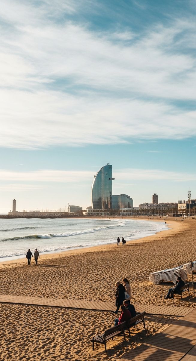 the Barcelona waterfront in November