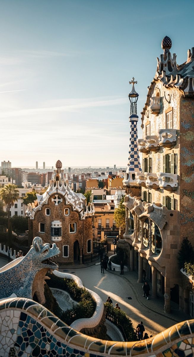 Gaudi architecture in Barcelona in November