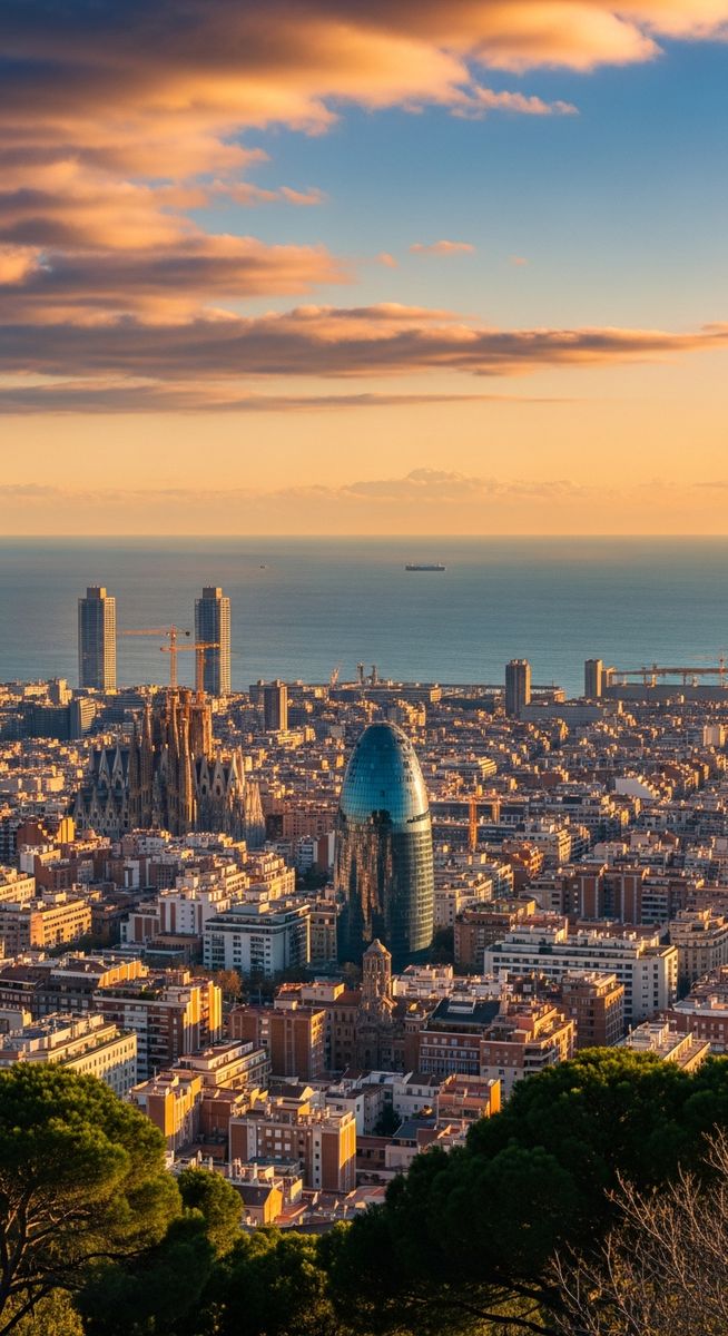 the Barcelona skyline in November