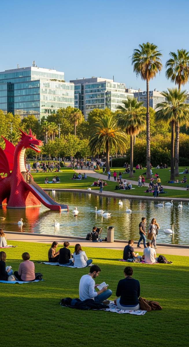 a photo illustrating 10. parc de l'espanya industrial in Barcelona