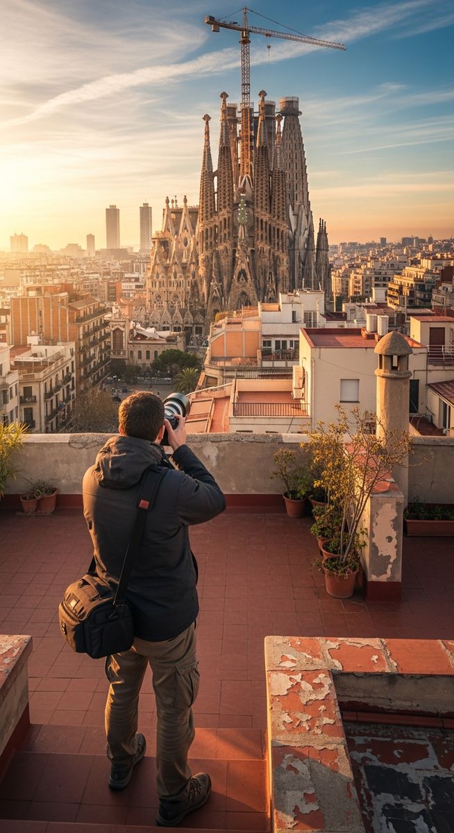 a photo illustrating 10. rooftop photoshoot with sagrada familia in Barcelona