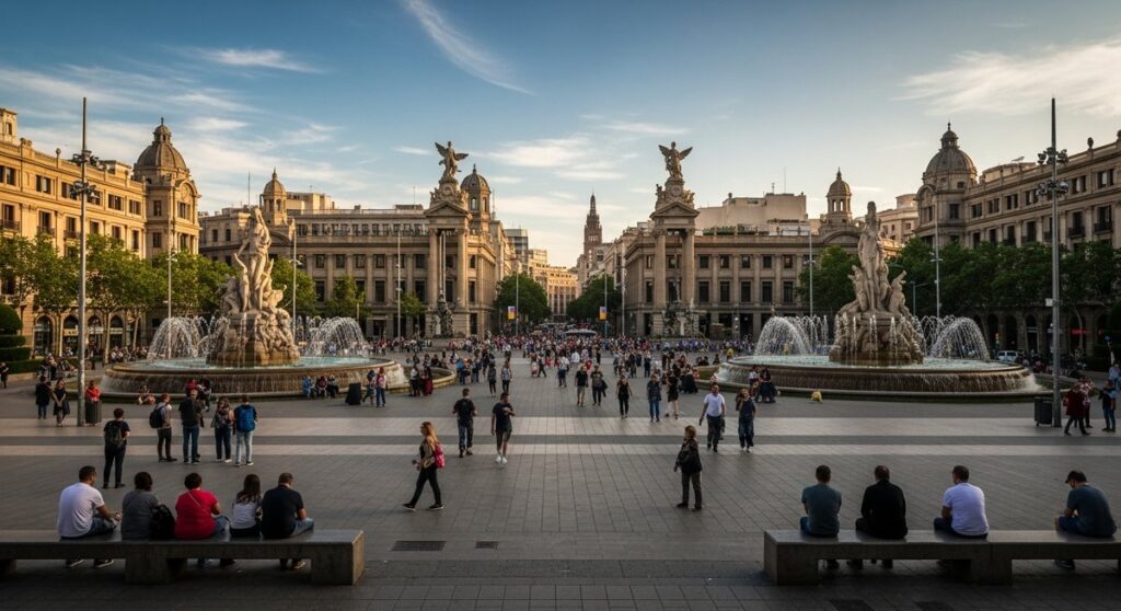 a photo illustrating 1. plaça de catalunya in Barcelona