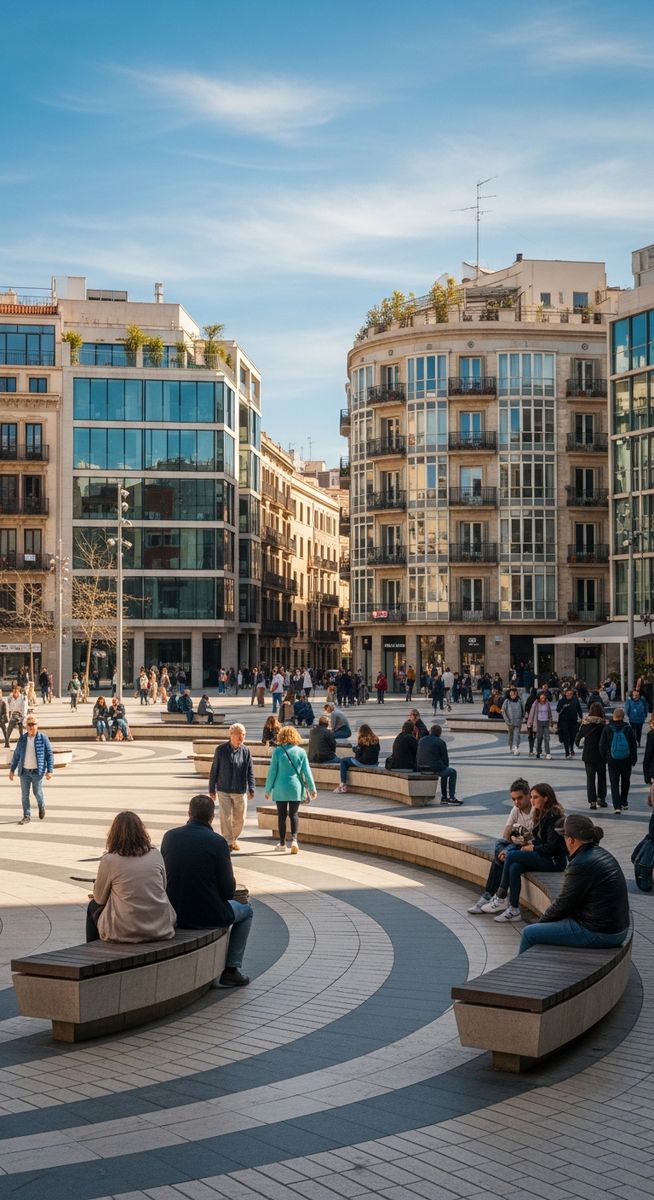 a photo illustrating 16. plaça de la rosa dels vents in Barcelona