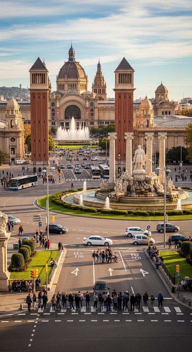 a photo illustrating 18. plaça d'espanya in Barcelona