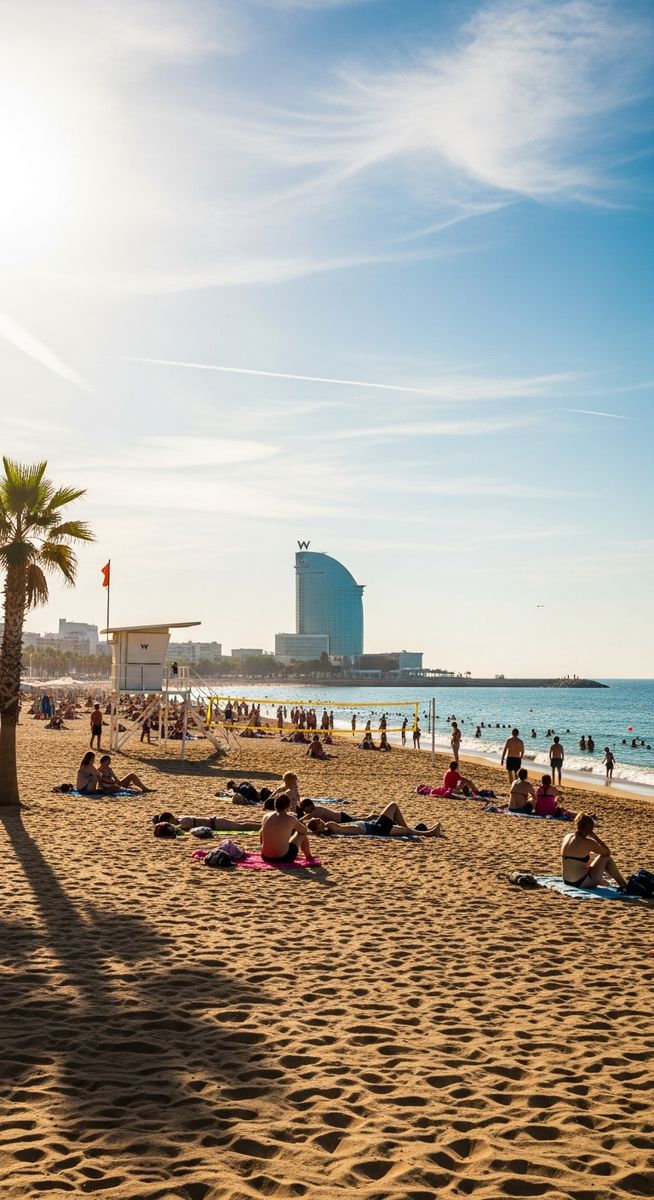 the Barcelona waterfront in September