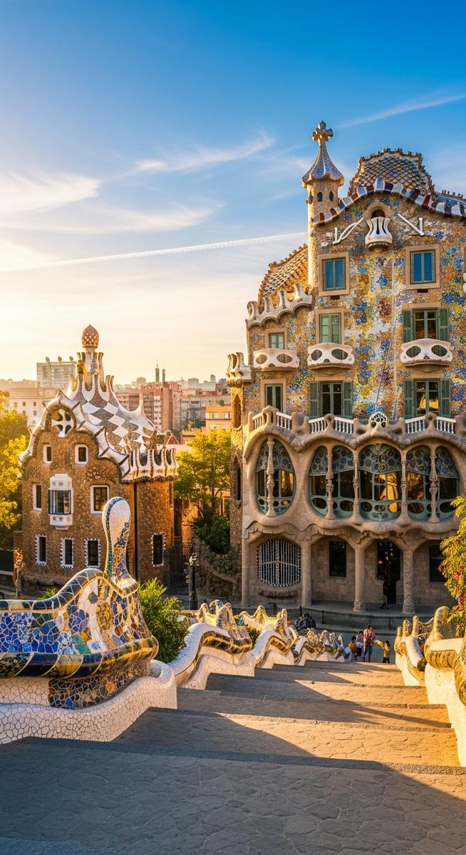 Gaudi architecture in Barcelona in September