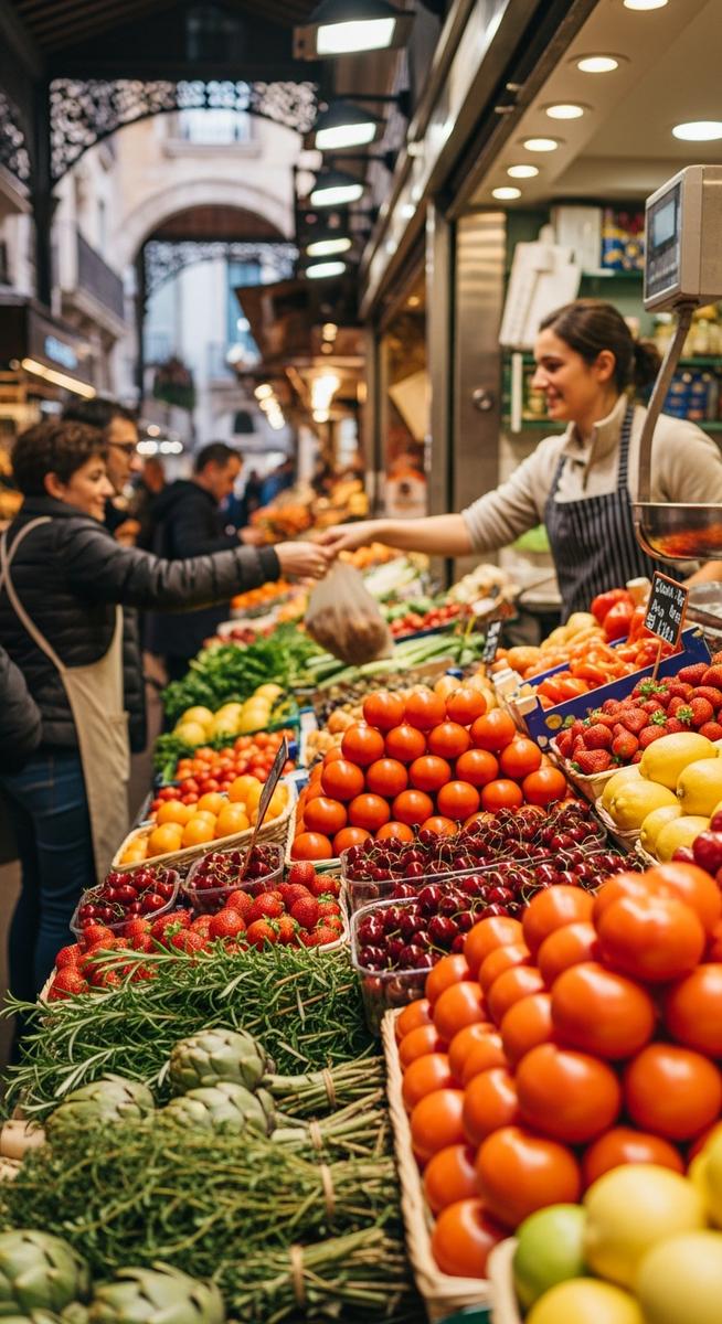 a Barcelona market in spring