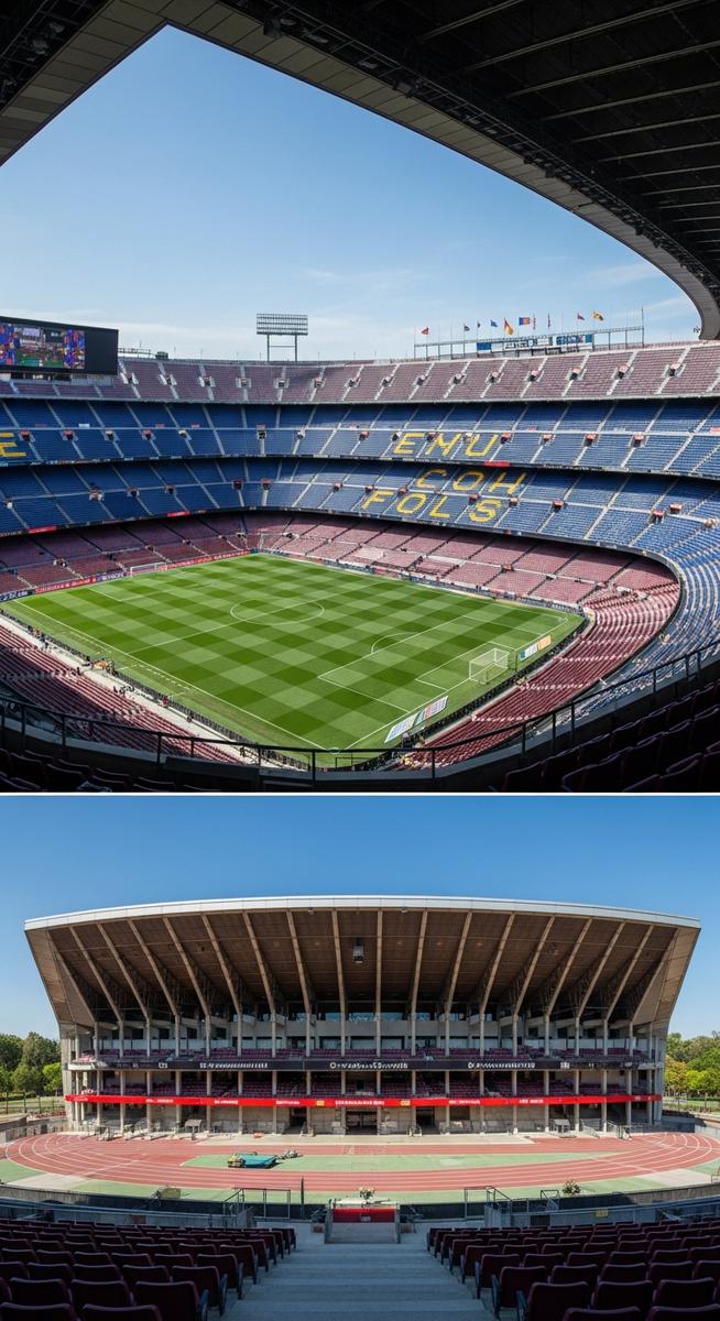 a travel photo from barcelona stadiums