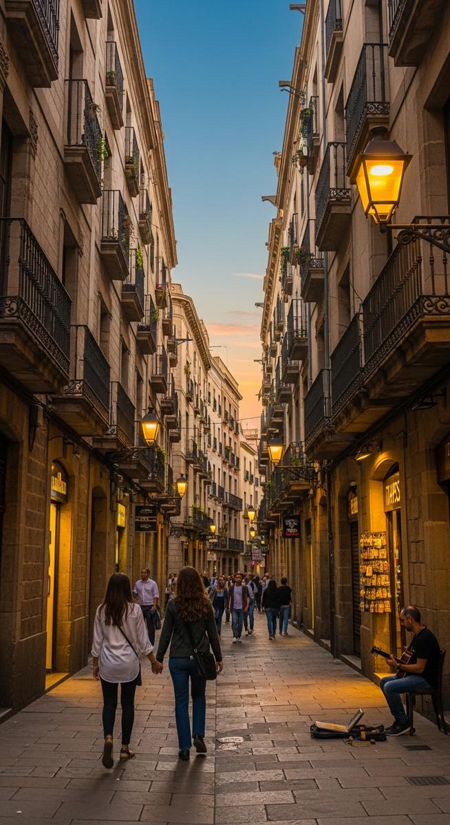 the Barcelona Gothic Quarter in summer