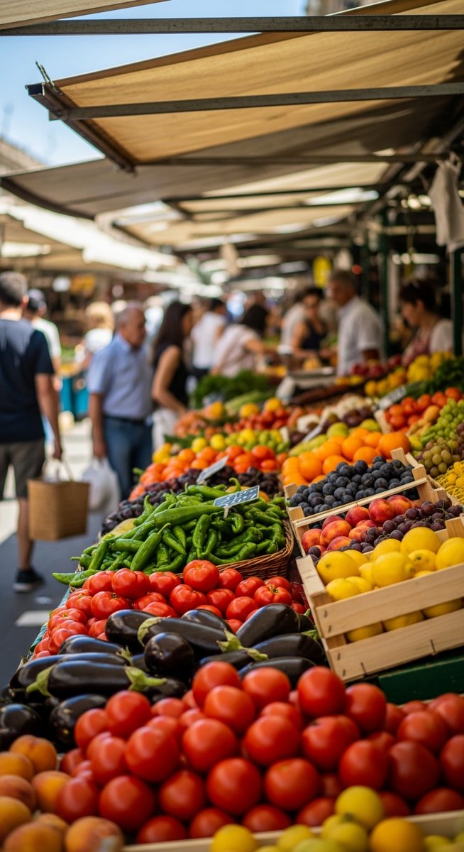 a Barcelona market in summer