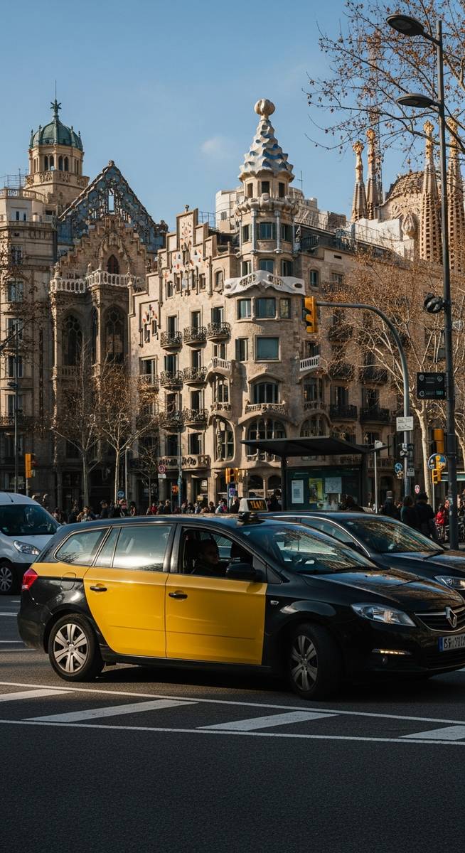 a travel photo from barcelona taxis