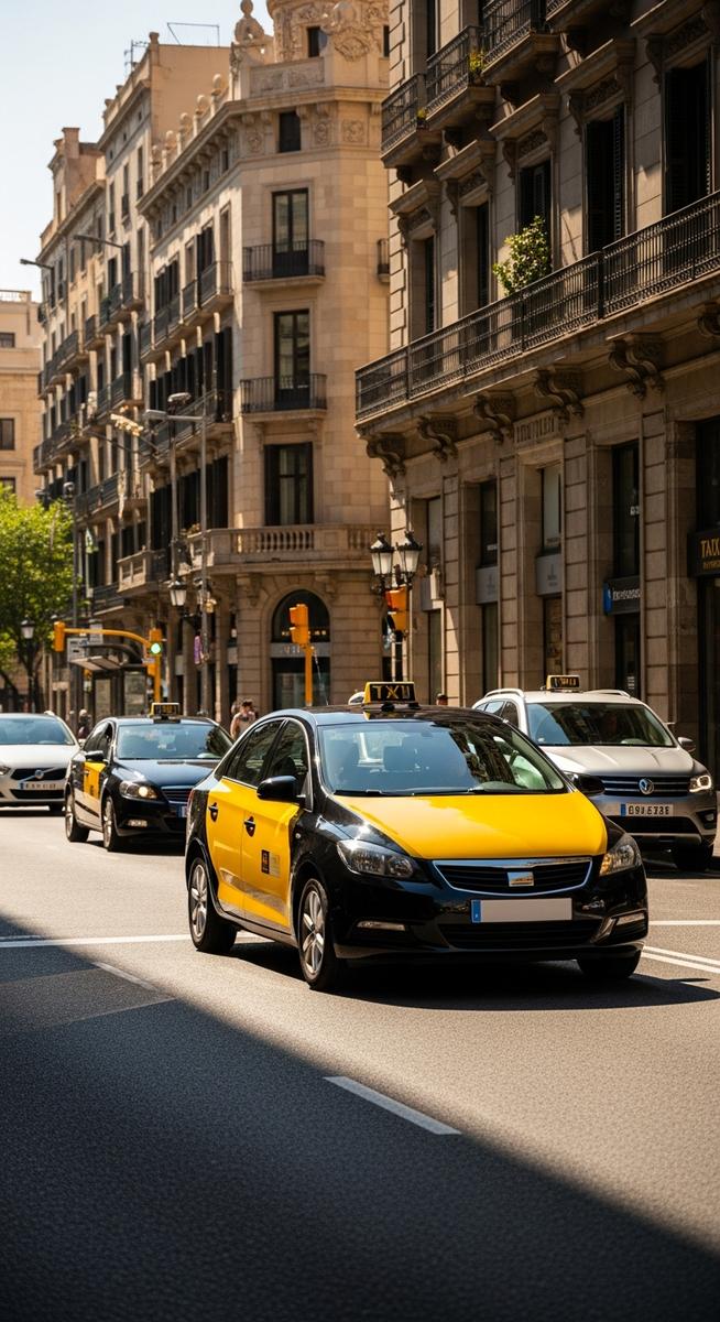 a travel photo from barcelona taxis