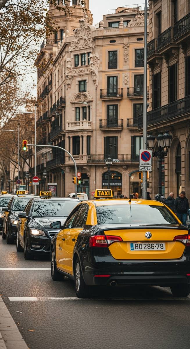 a travel photo from barcelona taxis