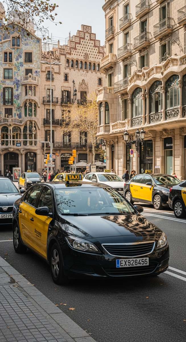 a travel photo from barcelona taxis