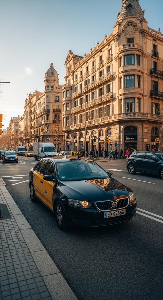 a travel photo from barcelona taxis