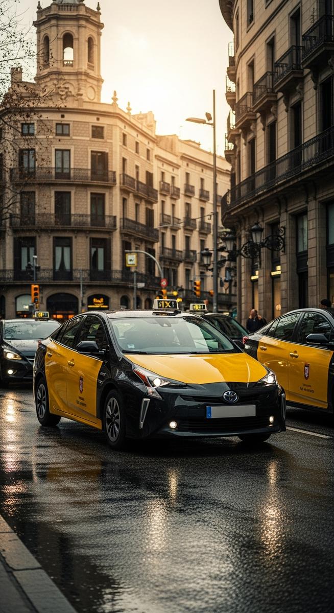 a travel photo from barcelona taxis