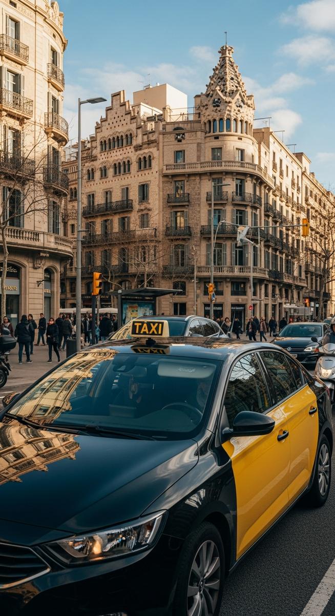 a travel photo from barcelona taxis