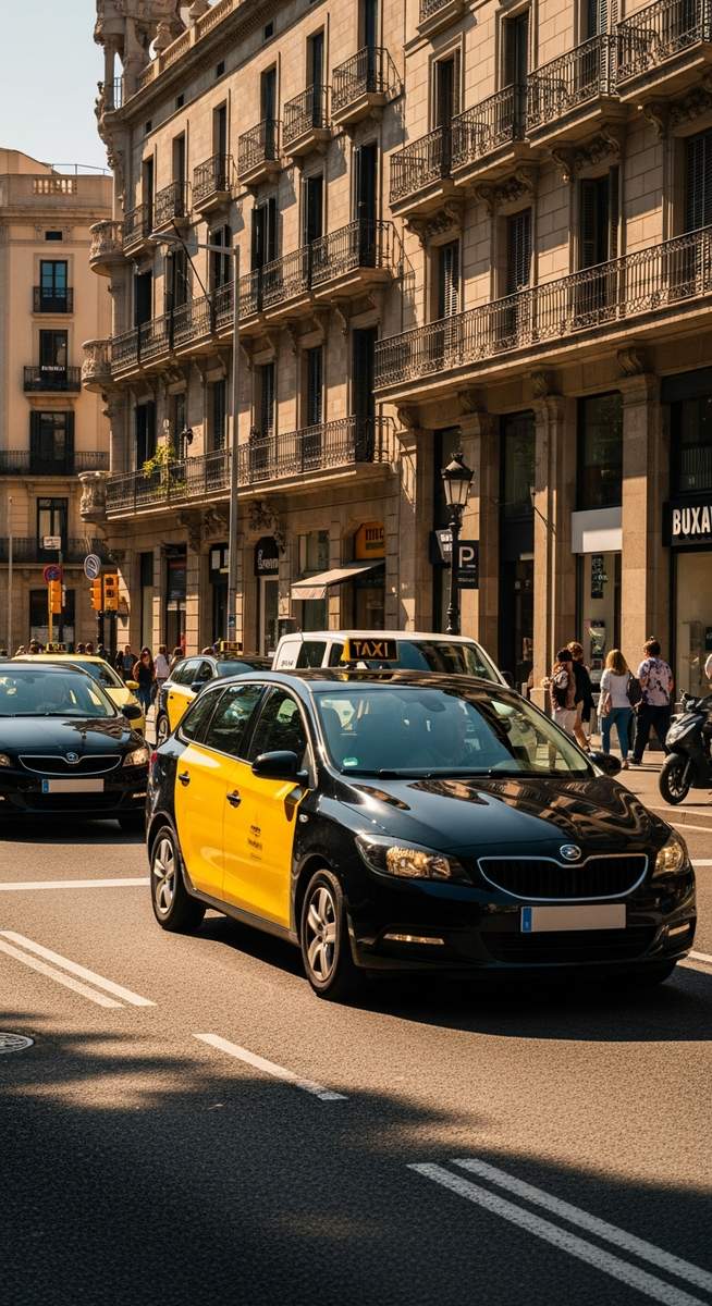 a travel photo from barcelona taxis