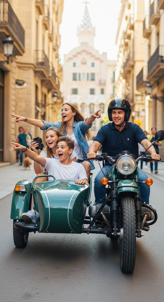 a photo illustrating 17. do a sidecar tour of the city in Barcelona