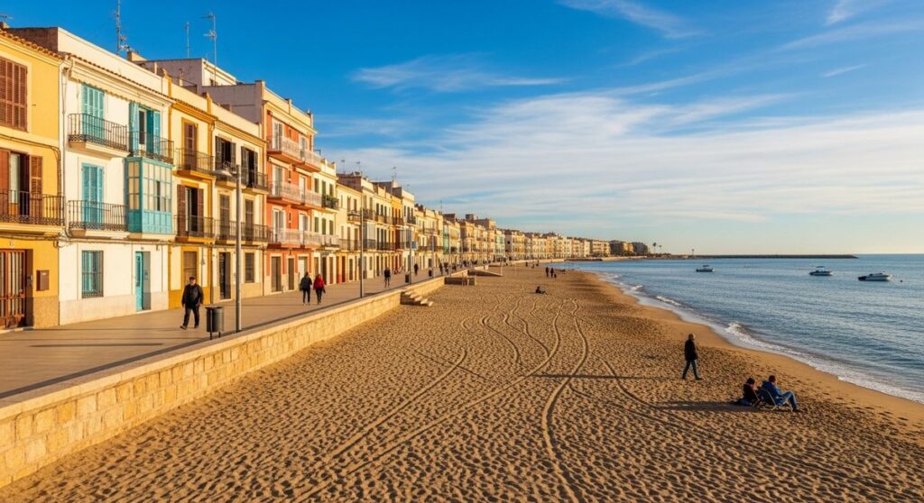 a photo illustrating el cabanyal in Valencia at the beaches