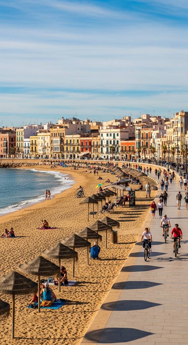 a photo illustrating el cabanyal in Valencia at the beaches