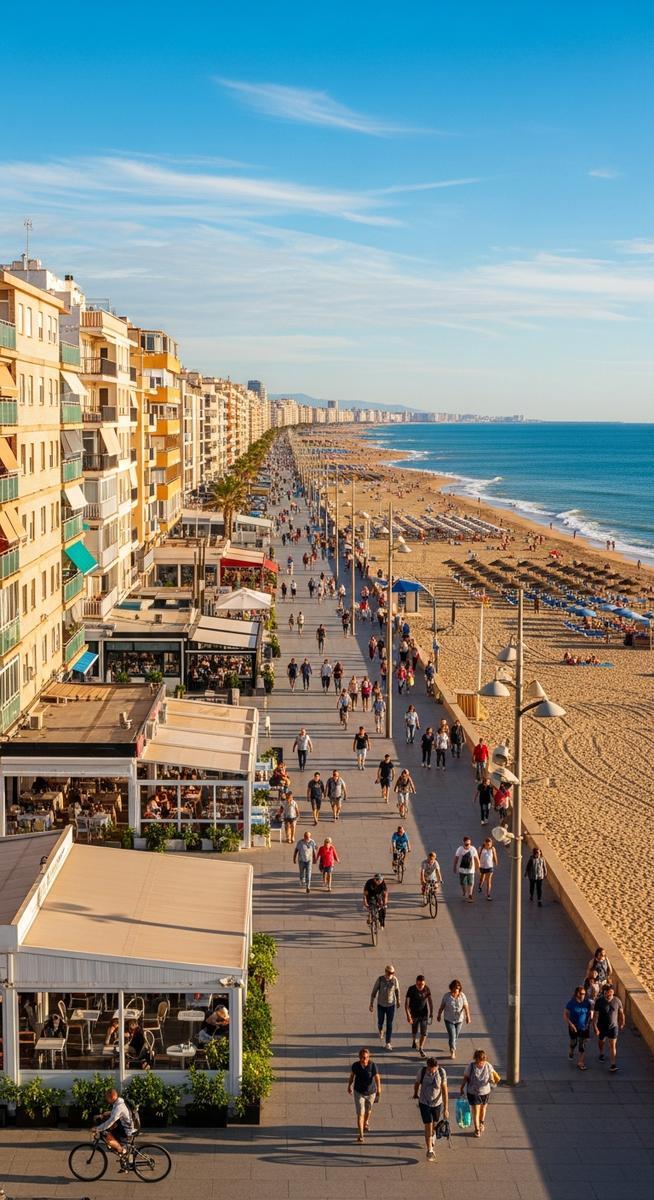a photo illustrating patacona beach in Valencia